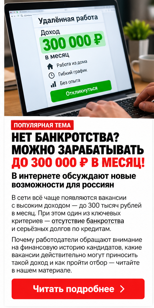 НЕ БЫЛО БАНКРОТСТВА? В ИНТЕРНЕТЕ ОБСУЖДАЮТ ЗАРАБОТОК ДО 300 000 ₽ В МЕСЯЦ!